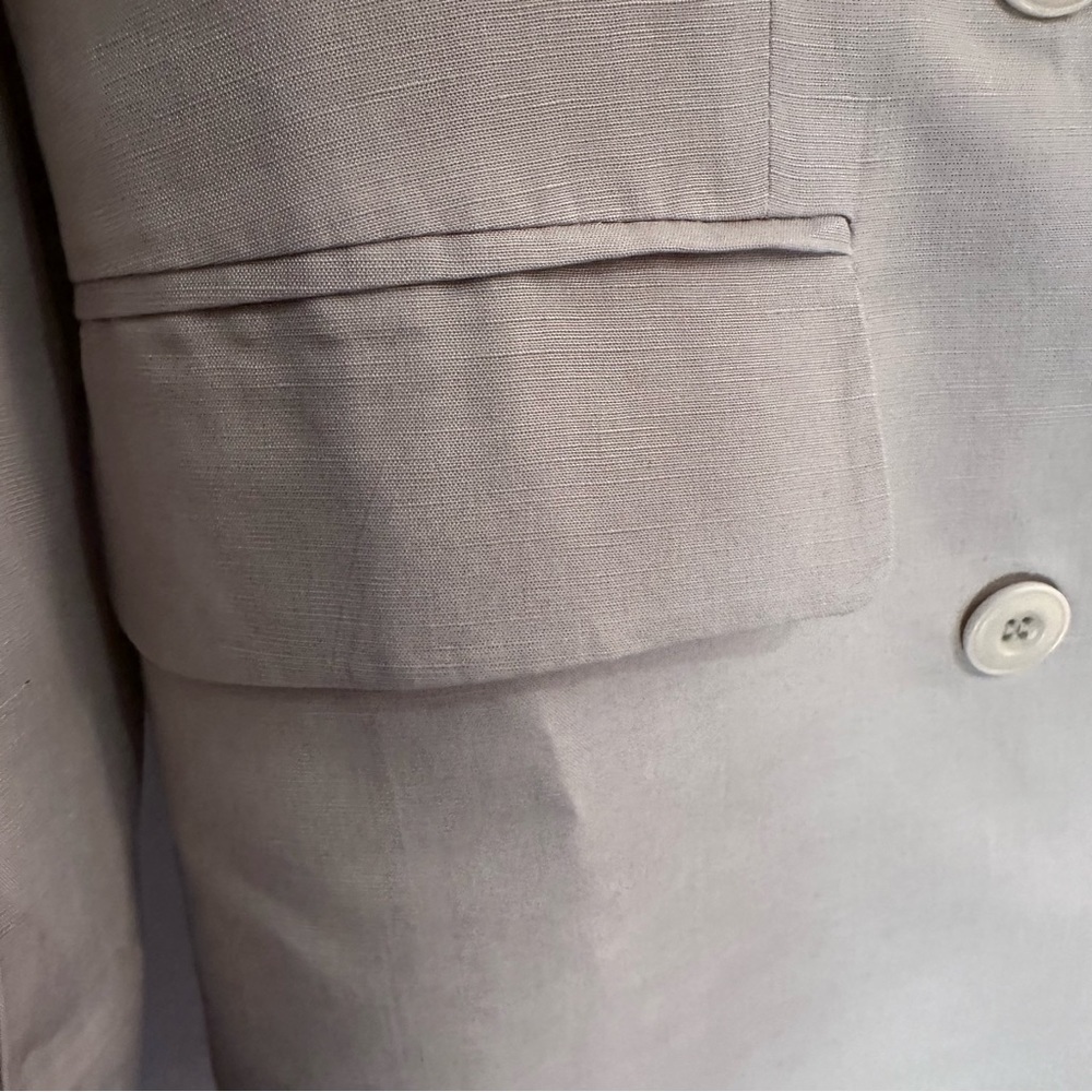 JELOME LA VIE Pistachio Green  Linen Double Breasted Oversized Blazer  Small - Picture 5 of 9